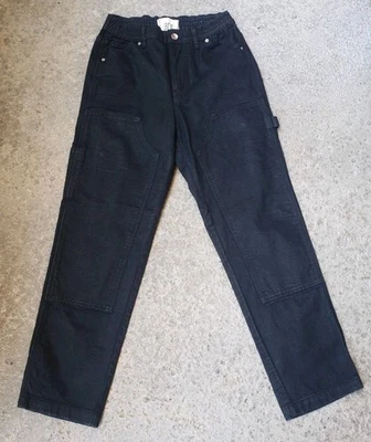 BDG Urban Outfitters 木匠工装裤黑色牛仔牛仔裤小号双膝 — 第 1/4 张图片