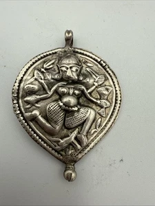 Handmade Vintage Silver Amulet Pendant Hindu Goddess - Picture 1 of 2