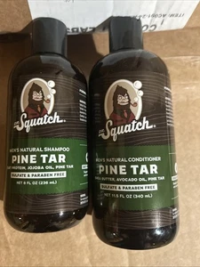 Dr. Squatch Men's Pine Tar Shampoo and Conditioner Natural New Qty Savings - Picture 1 of 1