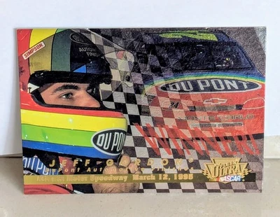 1996 Fleer Ultra обновление победитель вставить NASCAR Зал славы Джефф Гордон #1  - Изображение 1 из 2