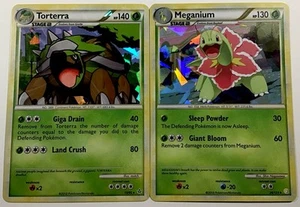 Meganium 26/123 & Torterra 10/95 Rare Cracked Holo Pokemon Karte   - Bild 1 von 5