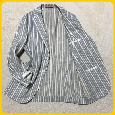 Isaia Men Jacket Linen Blend Striped Real Face Tailored 44 Limited Edition VHTF - Image 1 of 4