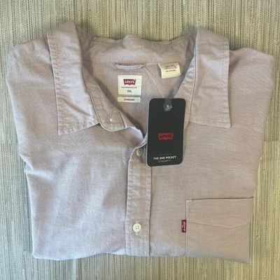 Levi's The One Pocket Standard Fit Button Down Shirt Men's 3XL Red Cotton - Image 1 of 4