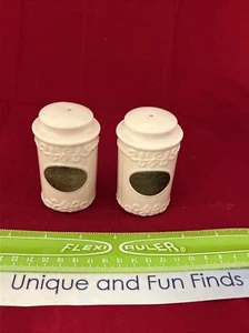 Farmhouse White Ceramic Salt & Pepper Shakers - Picture 1 of 5