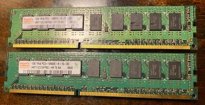2GB Hynix (2x1GB) 1Rx8 DDR3 1333MHz PC3-10600E Server Memory HMT112U7AFP8C-H9 - Image 1 of 3