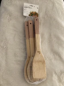 NATURAL BAMBOO Kitchen Utensil Set, 6- PC. NEW Sharper Image B1 - Picture 1 of 5