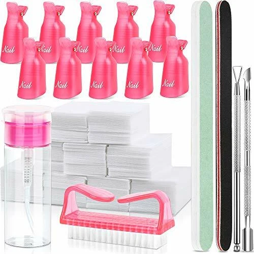 FANDAMEI Gel Nail Polish Remove Tool Kit Nail Remove Clip 100ml Nail Polish Remover Bott