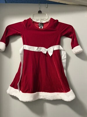 Vestido Rosa Violeta Marca Niñas Rojo Terciopelo Navidad Vacaciones Manga Larga Talla 4 Foto 1 de 4