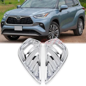 For Toyota Highlander XU70 2020+ Front Fog Lamp Protective Cover Chrome Trim ABS - Picture 1 of 9