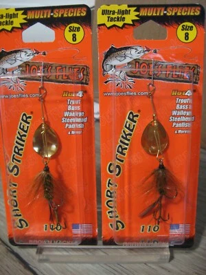 2 Joe's Flies Talla 8 Corto Striker SpinnerBaits 110-8 Marrón Hackle Foto 1 de 4