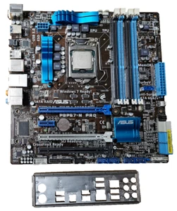 Placa madre ASUS P8P67-M PRO LGA 1155 Intel P67 DDR3 Micro ATX con escudo de E/S + CPU - Imagen 1 de 5