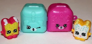 SHOPKINS LINKABLE SUITCASE LUGGAGE+2 FIGURES FAIRY CRUMBS WHITE/TAN & YELLOW/RED - Picture 1 of 4