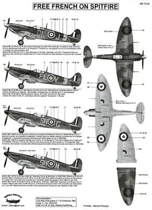 Berna Aufkleber 1/72 SUPERMARINE SPITFIRE Mk.Vb & Mk.I kostenlose französische Luftwaffe - Bild 1 von 2