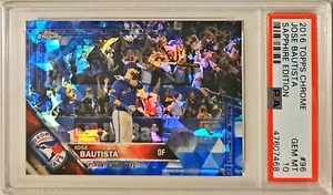 2016 Topps Chrome Sapphire Jose Bautista PSA 10 Blue Jays Bat Flip - On MySlabs - Picture 1 of 2