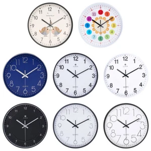 Wall Clock 12 '' Non-ticking Silent Quartz Decorative Clocks Modern Round Clock - Picture 1 of 23