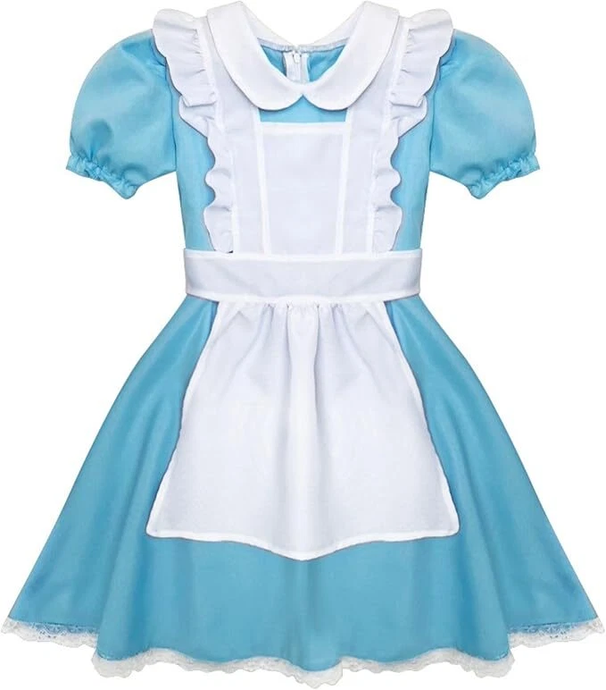 Girls Blue Alice Costume S - XL Kids Wonderland Fairy Tale Dress Halloween - Image 1 of 4