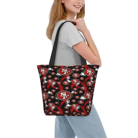 San Francisco 49ers Women's Casual Shoulder Portable Shopping Bag Travel Bags Cover