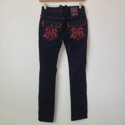 Pantalones de mezclilla desgastados elásticos flexibles rectos Rock Revival Garlyn Alt talla 28x34 Foto 1 de 4