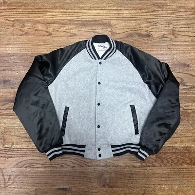 Chaqueta de Colección Años 80 Chalk Line "Opportunities United" Bombardero en Blanco Mangas Satinadas XL Foto 1 de 4