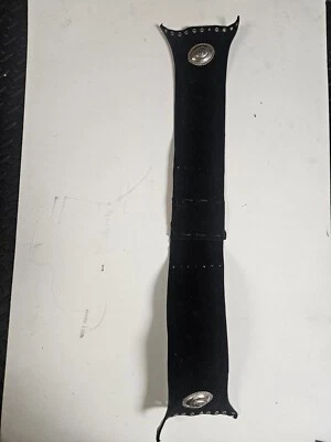 Cinturón Cintura Cintura Vintage Hecho a Mano Cuero Negro Reversible Mujer 31"  Foto 1 de 4