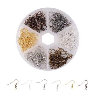 120pcs/Box Iron Earring Hooks French Earwire Nickel Free 6 Color Findings 18mm - Image 1 of 4