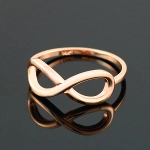 Anillo infinito de oro rosa 10K en esmalte alto 1,35 mm - Imagen 1 de 3
