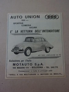 *ADVERTISING PUBBLICITA' AUTO UNION 1000 LIMOUSINE 44 PS sportiva - 1960 - Foto 1 di 1