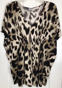 Top Worthington Para Mujer Mediano Estampado Leopardo Estilo Pancho Elastizado Cintura Reunida - Imagen 1 de 9