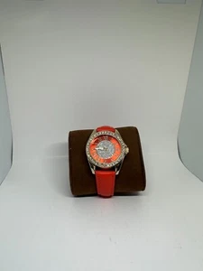 Womens Wrist Watch Candy Color Red Jeweled Quartz - Picture 1 of 8