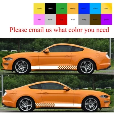For Ford Mustang GT Racing 2000 - 2014 Vinyl Side Rocker Stripes Decal - Image 1 of 4