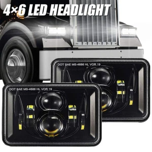 2PCS 4X6inch LED Headlights DOT Approved with High Low Beam H4651 H4652 H4656 - Picture 1 of 10