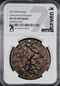 7K Metals 2017 Cataclysms Earthquake Fiji 1 oz .999 Silver NGC MS70 Mint Only500 - Picture 1 of 3