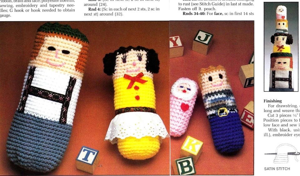 SWEET Nesting Folk Family Dolls/Toy/Crochet Pattern INSTRUCTIONS ONLY - Image 1 of 1