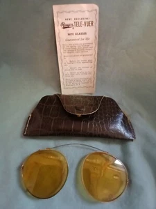 Vintage Rayex CLIP ON SUGLASSES Nite Glasses Tele-Vuer, Amber Tint PPW & Case. - Picture 1 of 10