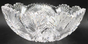 AMERICAN BRILLIANT CUT GLASS RARE PATTERN BOWL WITH SAWTOOTH EDGING~3 1/4" TALL - Picture 1 of 10