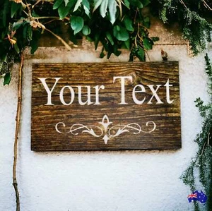 Custom Personalised Dark Wood Look Sign - Picture 1 of 27