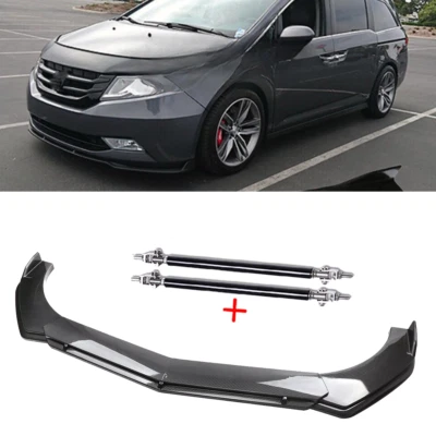 For Honda Odyssey Front Bumper Lip Spoiler Splitter Strut Rods Carbon Fiber Kit Foto 1 de 4
