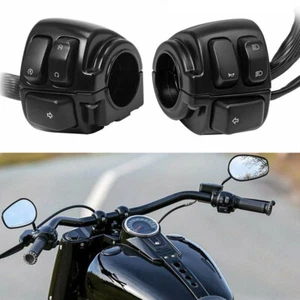 Paar Horn Blinker Kontroll Lenker Schalter Für Harley Motorrad 1" 25mm Schwarz w - Picture 1 of 6