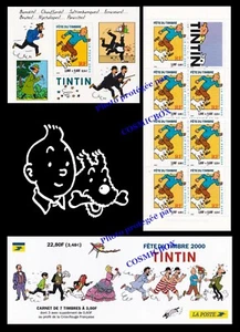 TINTIN journée du Timbre 1999 planche + carnet France 3 fcs bloc la poste NEUF - Photo 1/3