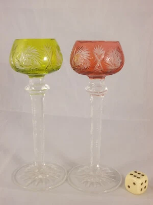 Zwei alte Römer Likörgläser Schnapsglas Stengelglas Schleuderstern Bleikristall - Bild 1 von 4