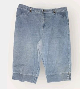 Capri-Hose weiß Hirsch Stretch für Damen Freizeit Denim Jeans Größe 14 - Bild 1 von 11