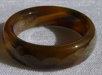 Achat-Ring, braun - ocker, facettiert, Gr. 55 (17,57 mm Ø), neu, Halbedelstein - Bild 1 von 4