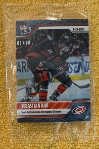 2024-25 NHL TOPPS NOWยฎ Sticker #172 ๐ Sebastian Aho ๐ Hurricanes BLUE ICE 1/10 - Picture 1 of 8