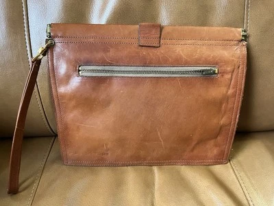 Bolso de mano vintage de cuero de Bare Traps, tostado, retro  Foto 1 de 3