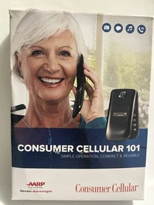 Alcatel OneTouch A392CC (Consumer Cellular) Blk Flip Phone 3G,open Box New!! - Picture 1 of 8