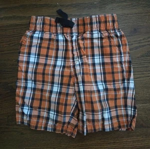 GYMBOREE Boys 18/24M Blue/orange Plaid Pull-on Shorts - Picture 1 of 7