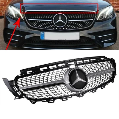 Front Bumper Grille w/Emblem For Mercedes Benz W213 E300 E450 2016 17 18 19 2020 - Image 1 of 4