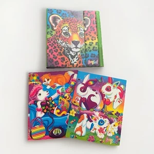 Vintage Lisa Frank Leopard 3 Ring Binder And 2 Folders Bunny Rabbit Poodle - Picture 1 of 12
