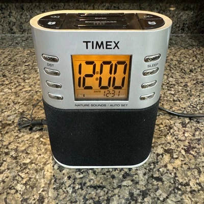Timex T307S Dual Alarm Clock Radio Nature Sounds Preset Tuning Aux Plug In - Image 1 of 4