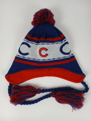 Chicago Cubs New Era Winter Trooper Beanie Hat Blue Red Sherpa Lined Ear Flaps - Image 1 of 4